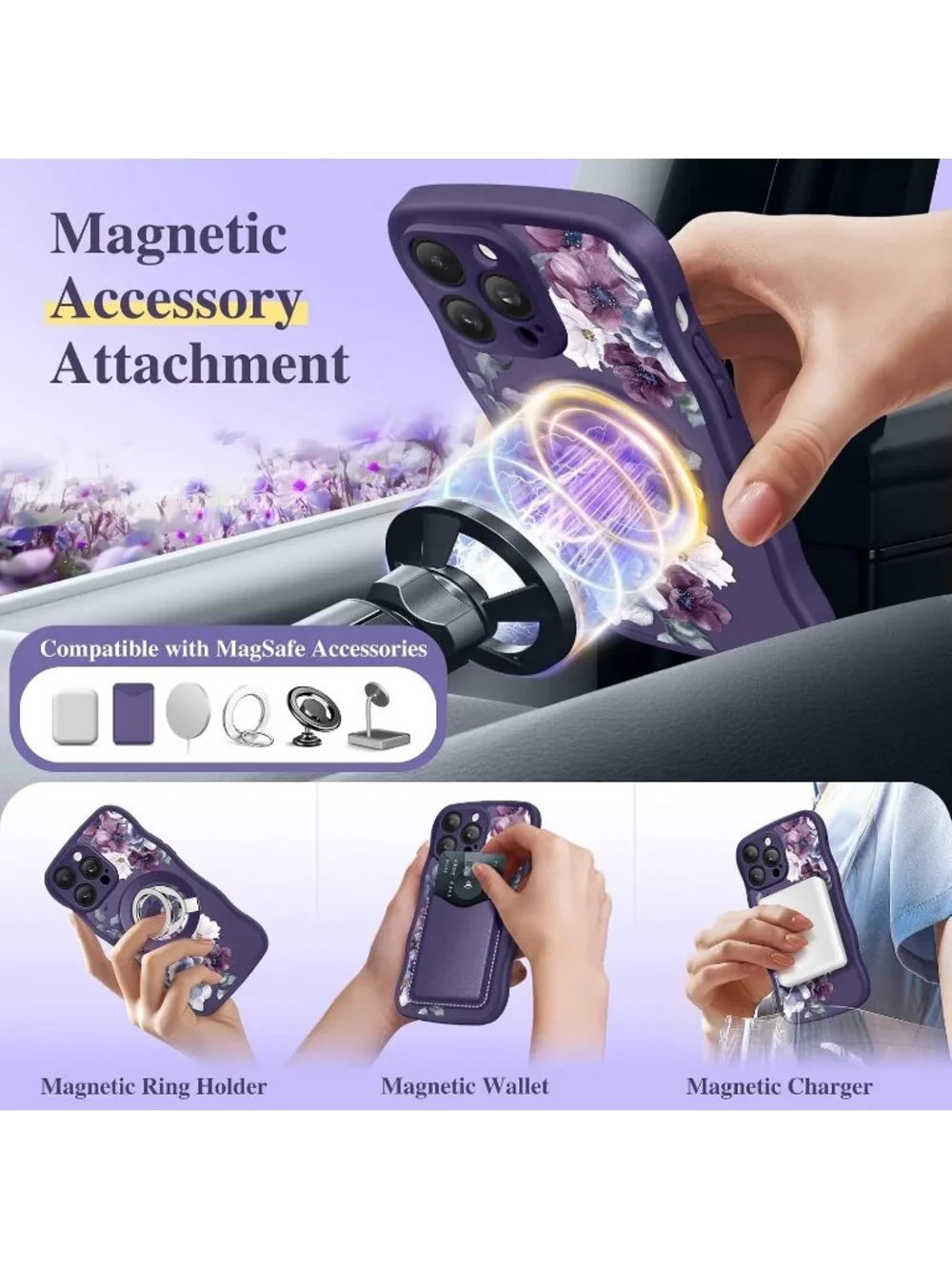 iPhone 14 Pro Morning Glory/Deep Purple Compatible with Translucent Case